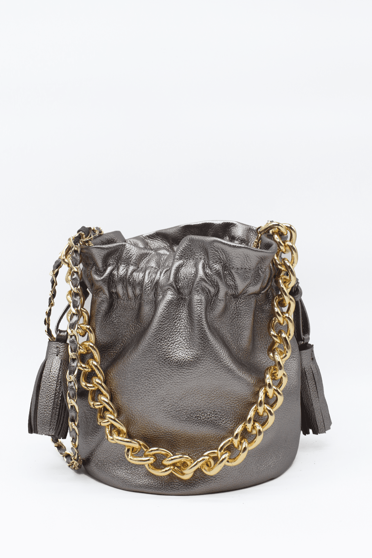 Bell Bucket Bag - Black Silver