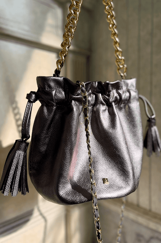 Bell Bucket Bag - Black Silver