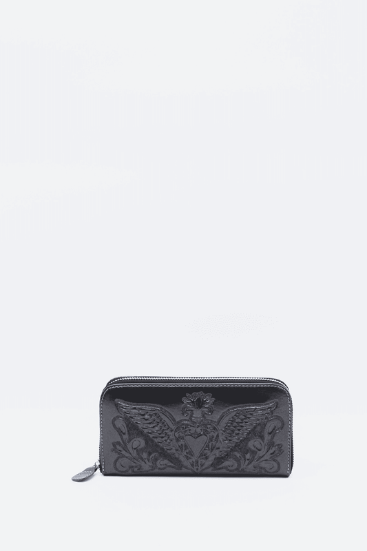 Mexican Heart Wallet - Black Silver